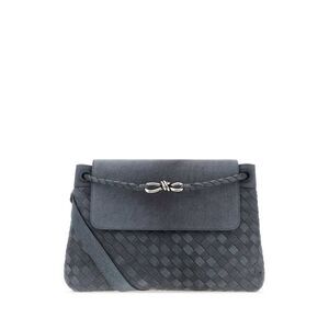 Bottega Veneta Men Air Force Blue Suede Andiamo Messenger Shopping Bag